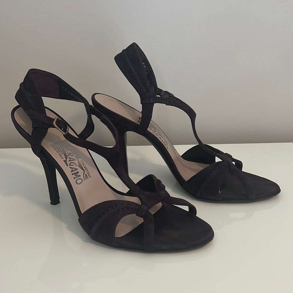 Prune Ferragamo heels